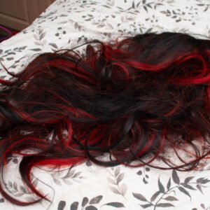 Beautiful Red and Black Long Sissy Wig