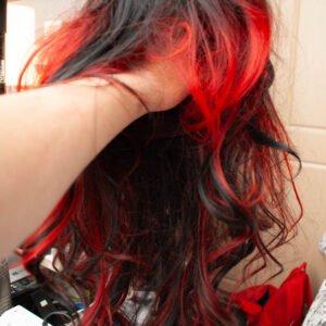 Beautiful Red and Black Long Sissy Wig